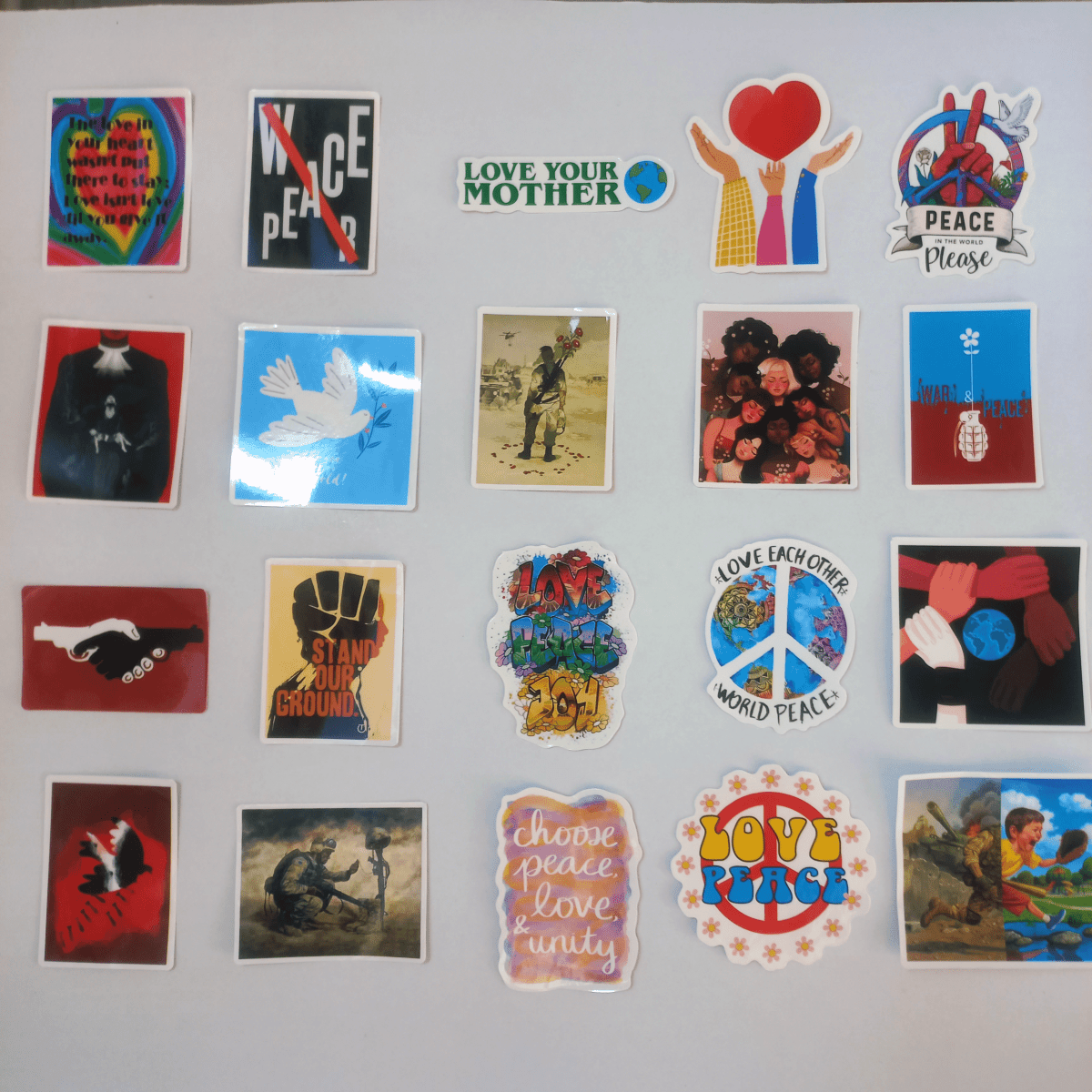 Pachet Stickere Love & Pace 50 buc. - StickerJoy