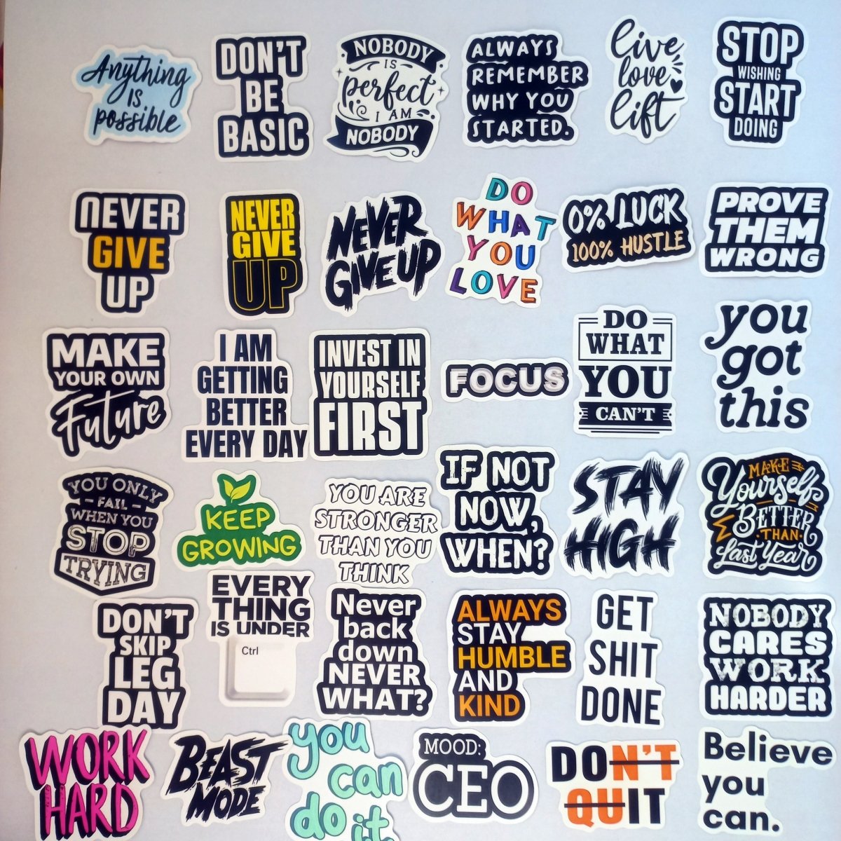 Pachet Stickere Motivaționale – "Power Words" 64 buc. - StickerJoy