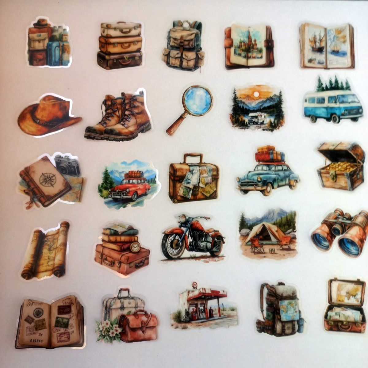 Set Stickere Retro Travel & Adventure - 50 bucati - StickerJoy