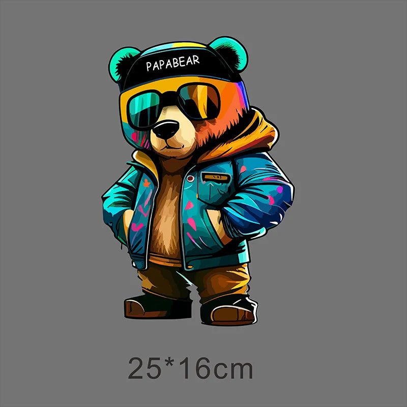 Sticker DTF „PapaBear Urban Style” – 25×16 cm - StickerJoy
