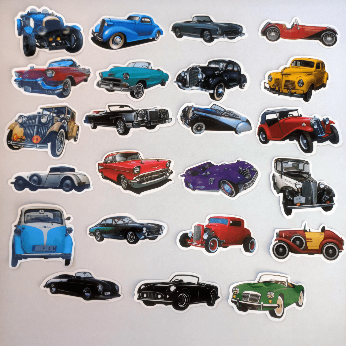 Pachet Stickere Mașini de Epocă – 50 de Stickere Retro Vintage Cars - StickerJoy