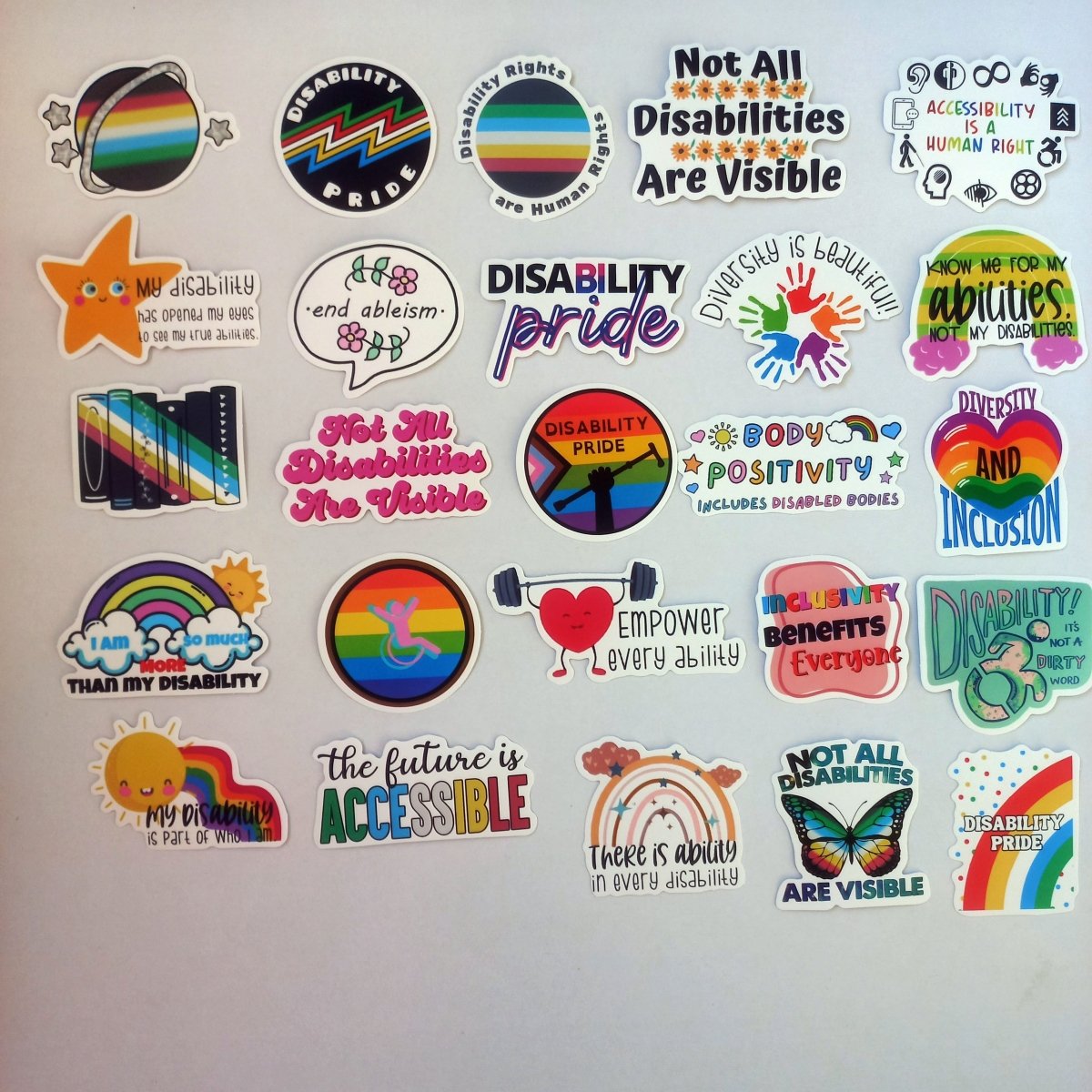 Pachet Stickere Disability Pride – 50 Bucăți Motivaționale - StickerJoy
