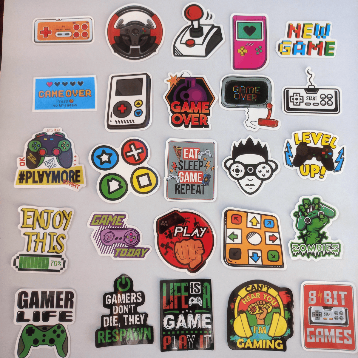 Pachet Stickere Gamer Nostalgic – 50 de Stickere Retro Gaming & Funny Quotes - StickerJoy
