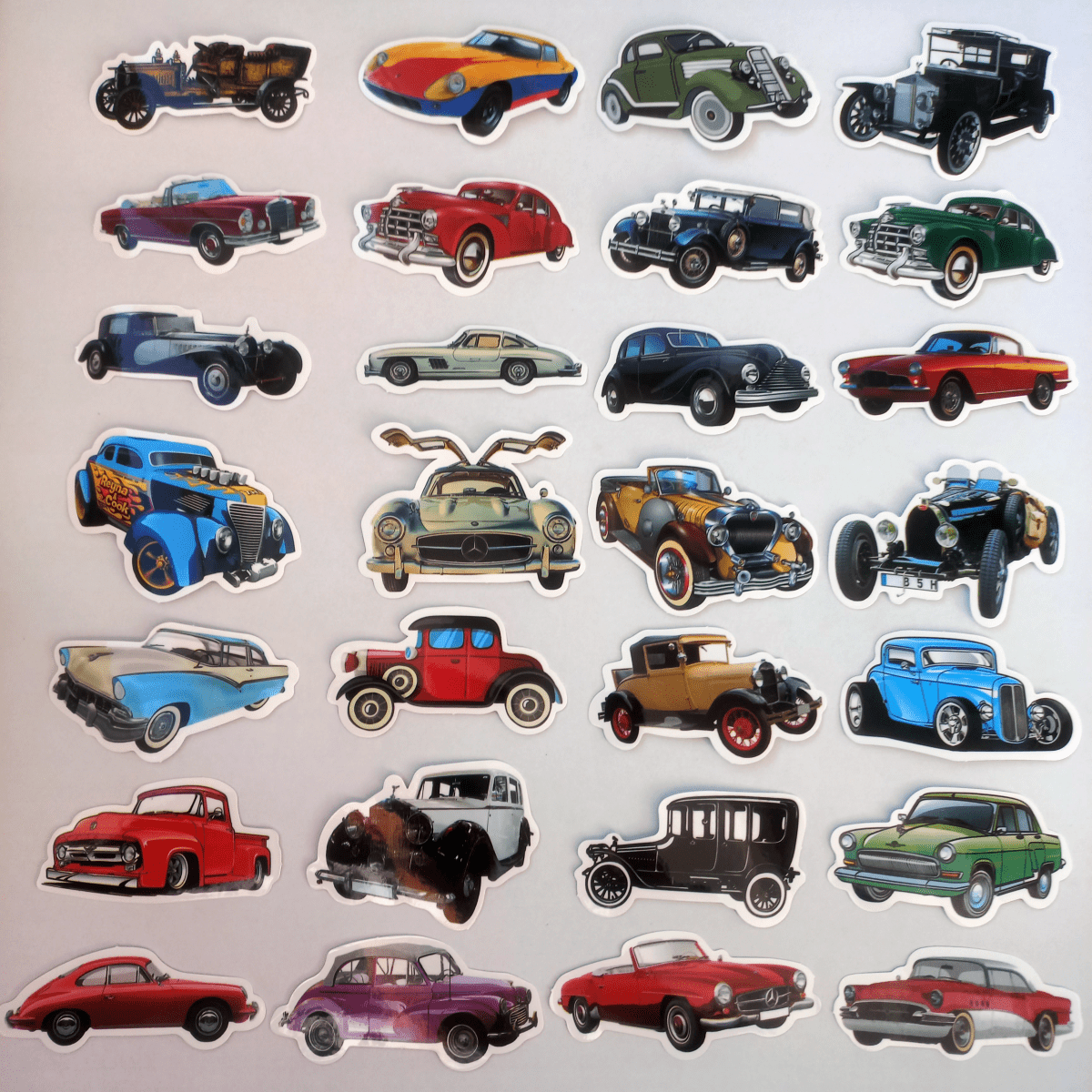 Pachet Stickere Mașini de Epocă – 50 de Stickere Retro Vintage Cars - StickerJoy