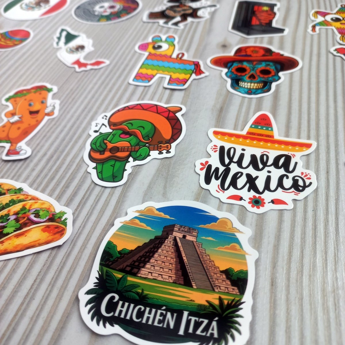 50 Stickere Mexic Premium – Set Stickere Colorate Viva Mexico Waterproof pentru Laptop, Telefon, Travel - StickerJoy