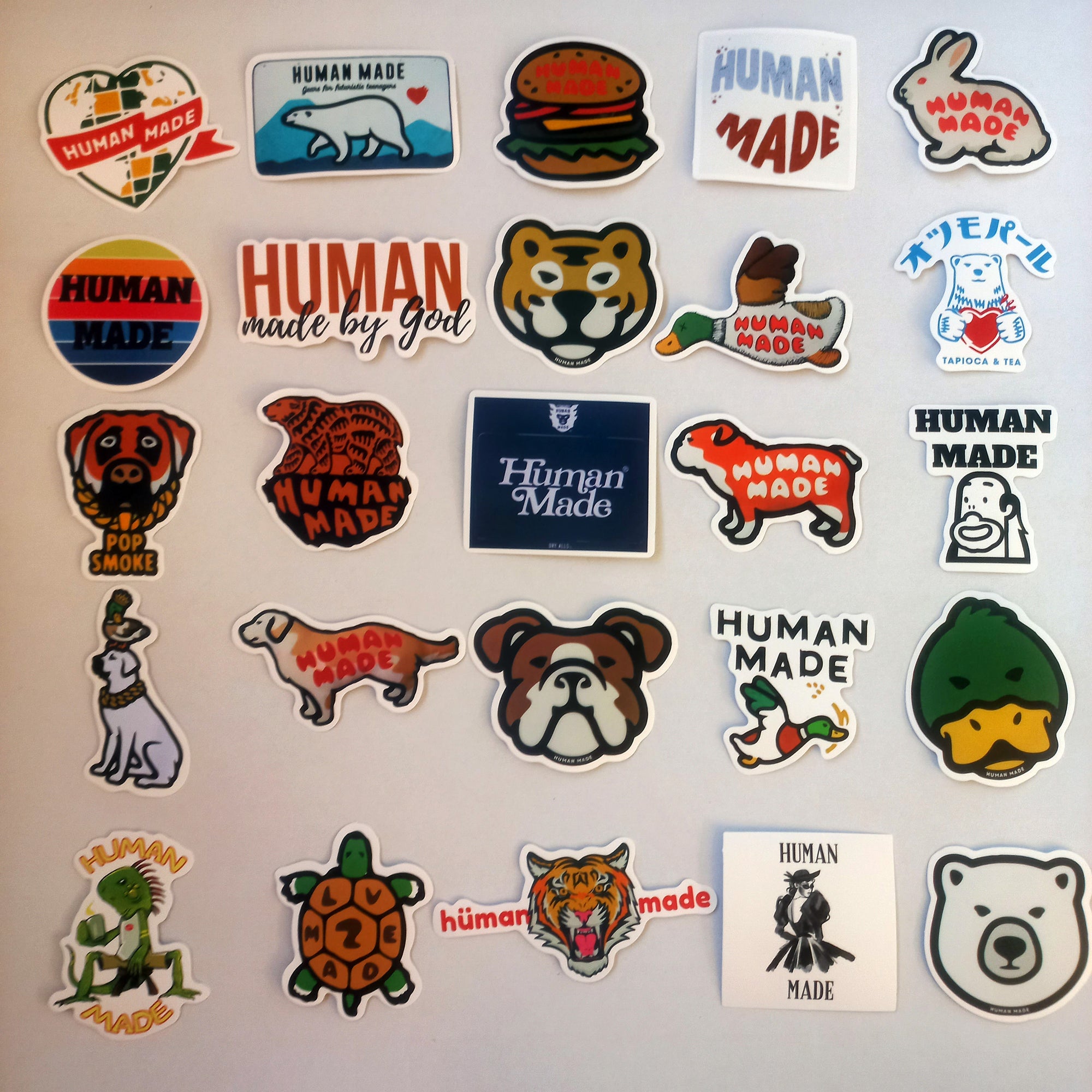 Stickere Human Made streetwear – set 50 bucăți, vedere frontală
