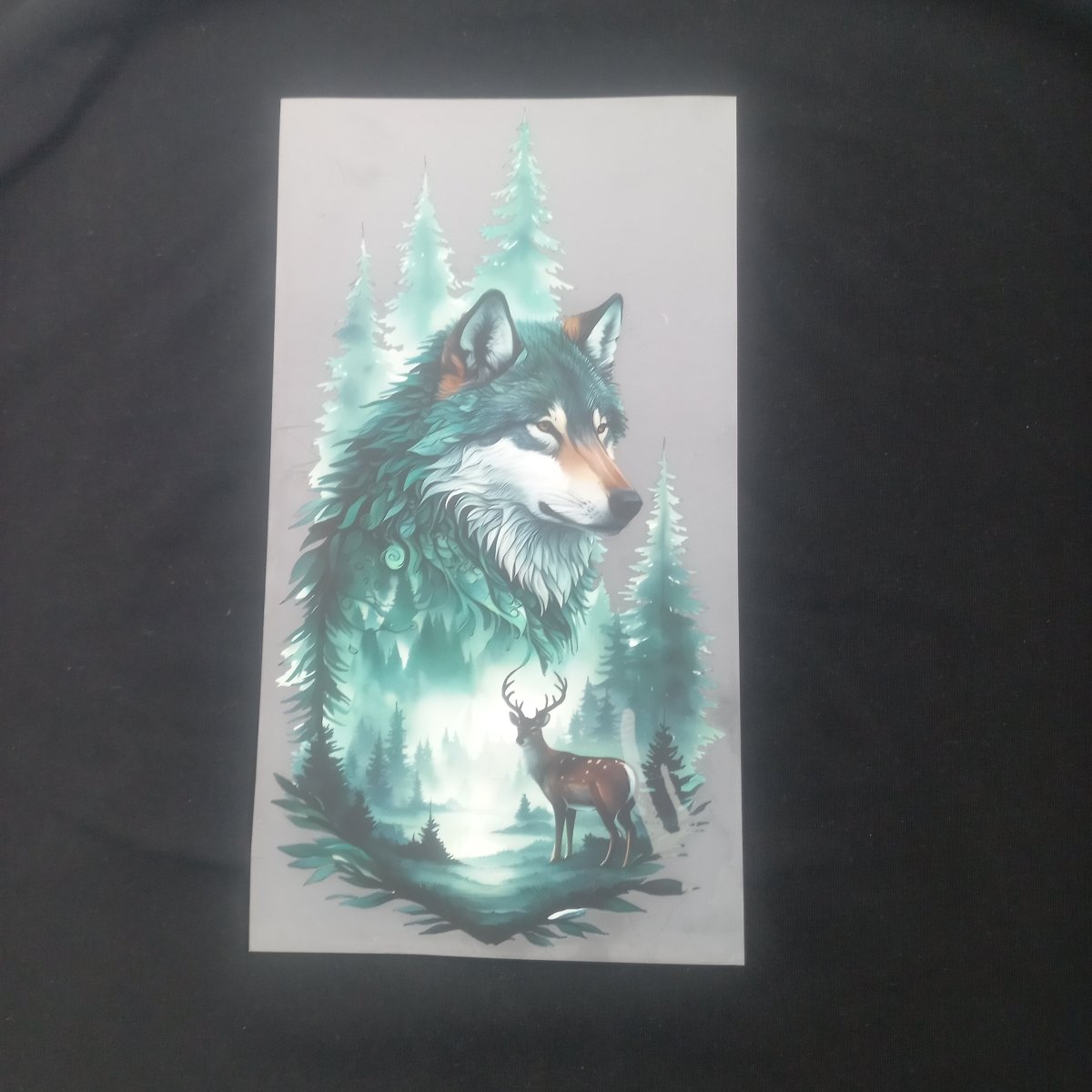 Sticker DTF Cerb în Pădure – Transfer Termic Design Mistic pentru Haine - StickerJoy