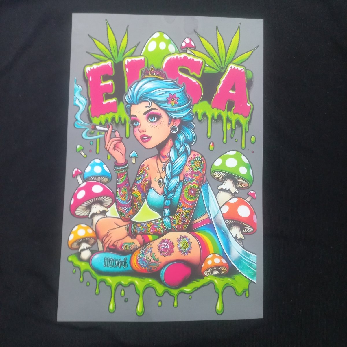Sticker DTF Princess Rebel Neon – Transfer Termic Design Urban pentru Haine - StickerJoy