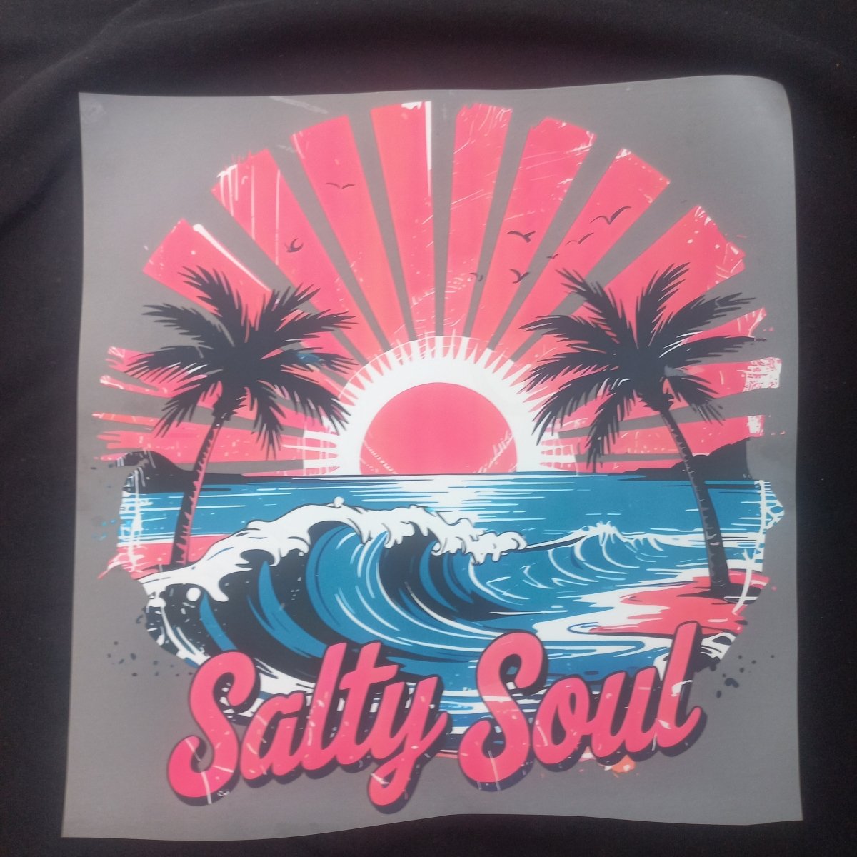 Sticker DTF Salty Soul Beach – Transfer Termic Summer pentru Haine - StickerJoy