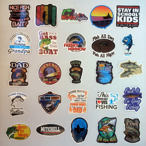 Set de 100 de stickere cu tematică pescuit