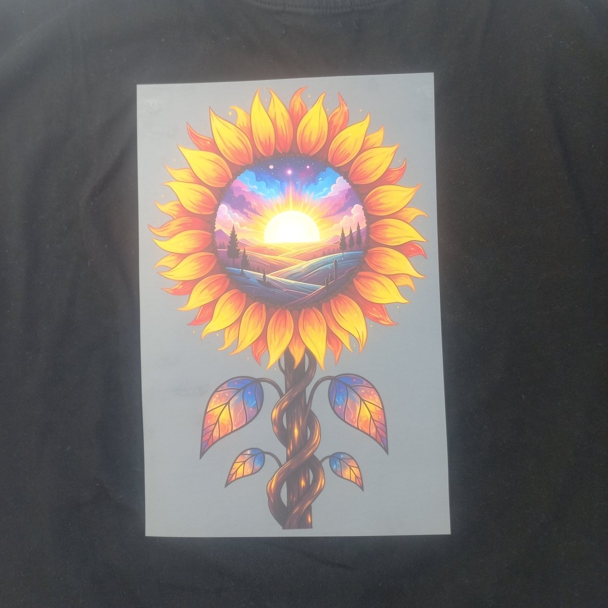 Sticker DTF „Sunflower Glitch” – Design Streetwear Modern - StickerJoy
