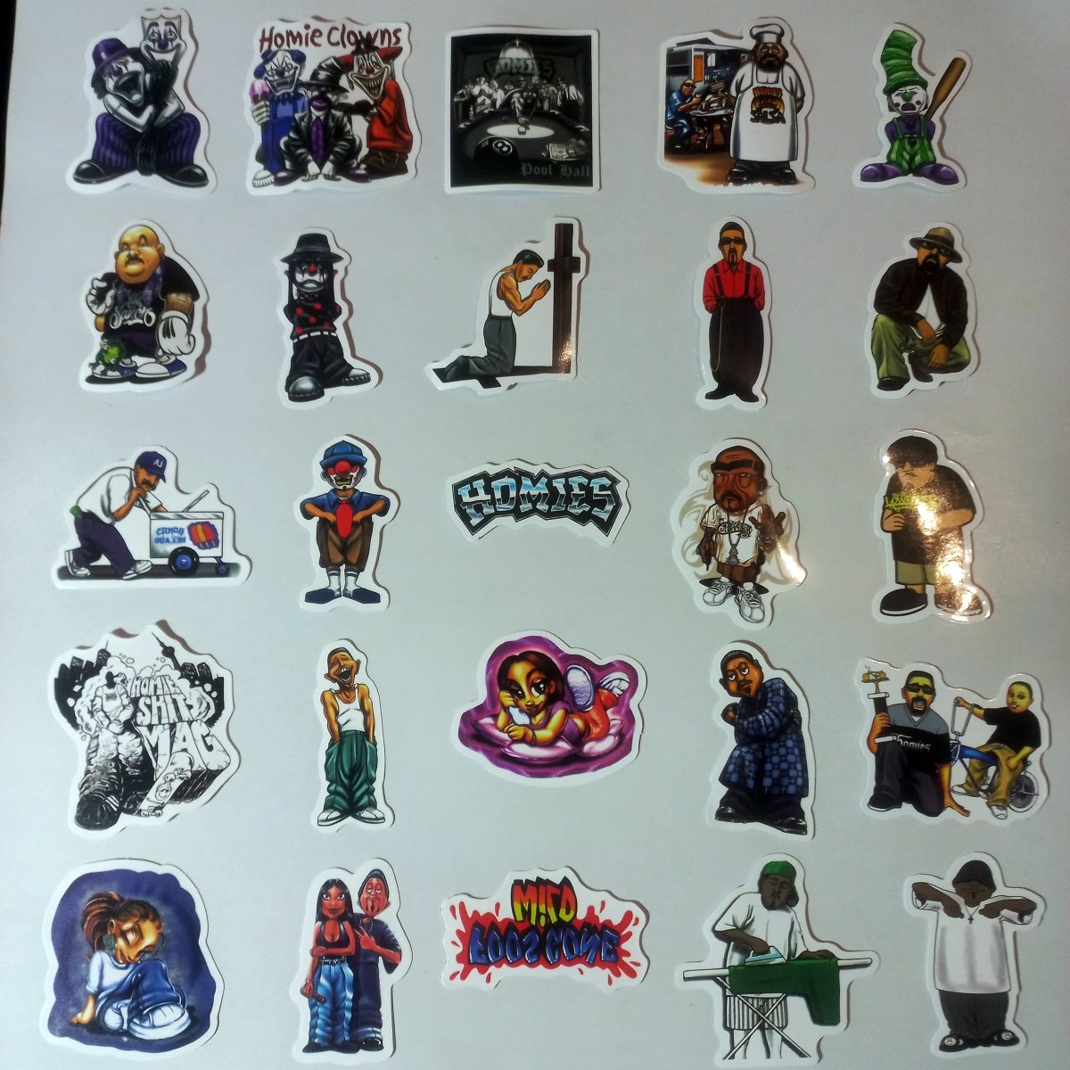 Pachet 50 Stickere Homies – Street Culture & Lowrider Art Vol. 1 - StickerJoy