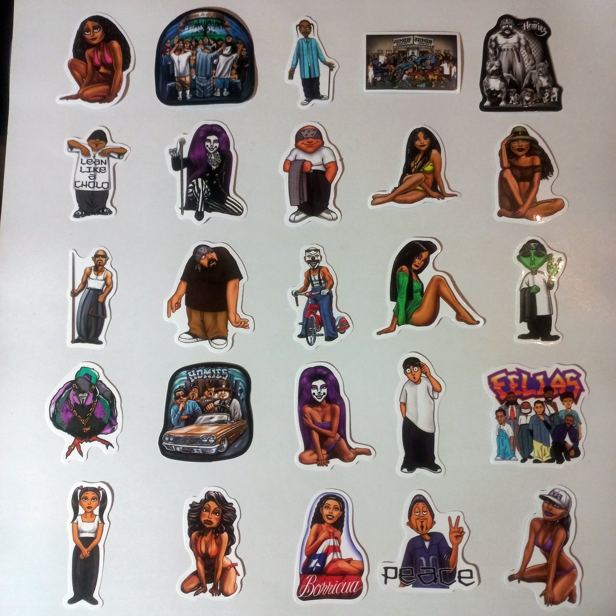 Pachet 50 Stickere Homies – Street Urban & Lowrider Style Vol. 2 - StickerJoy