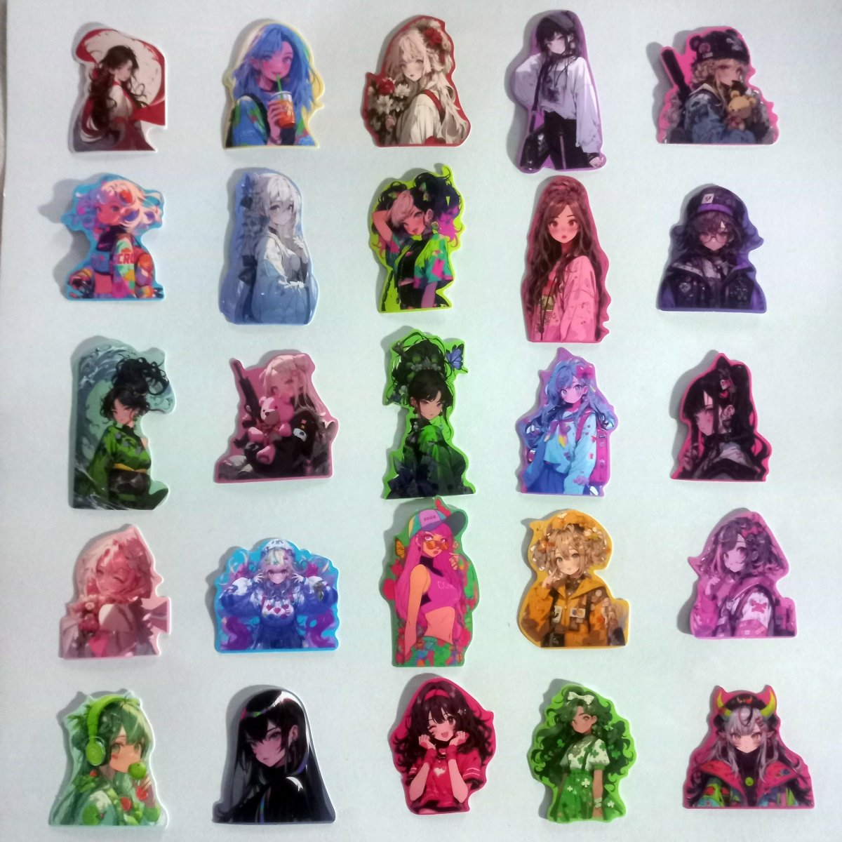 Pachet Stickere Anime Girls – 50 Stickere Personaje Anime Colorate - StickerJoy