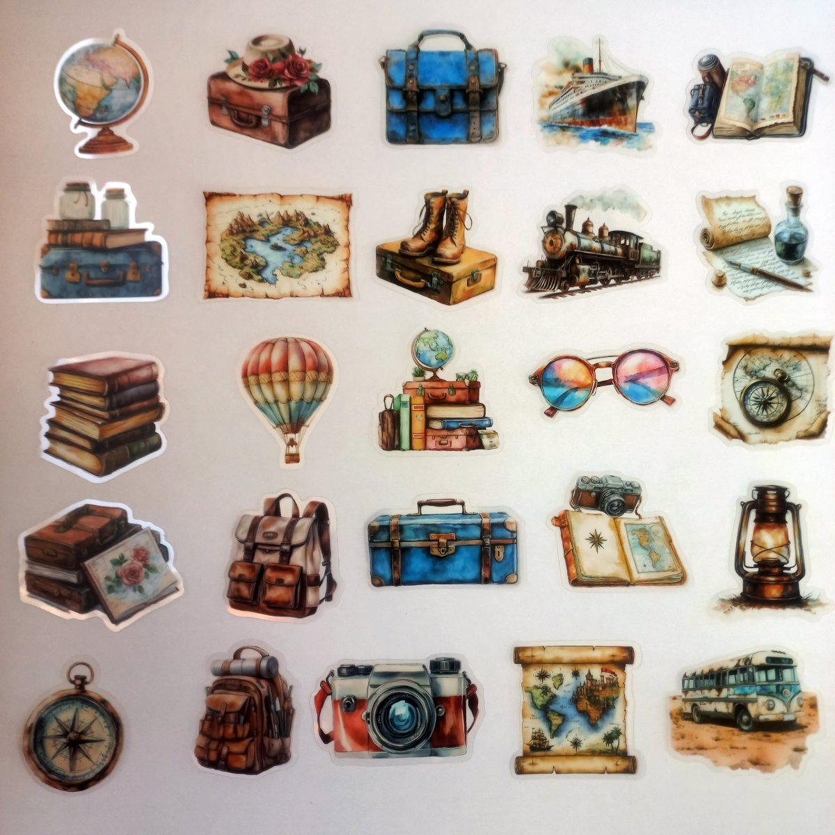 Set Stickere Retro Travel & Adventure - 50 bucati - StickerJoy