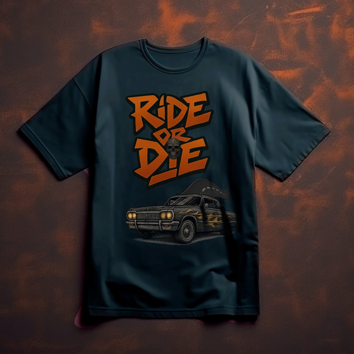Ride or Die – Design PNG Muscle Car Streetwear pentru Tricouri - StickerJoy