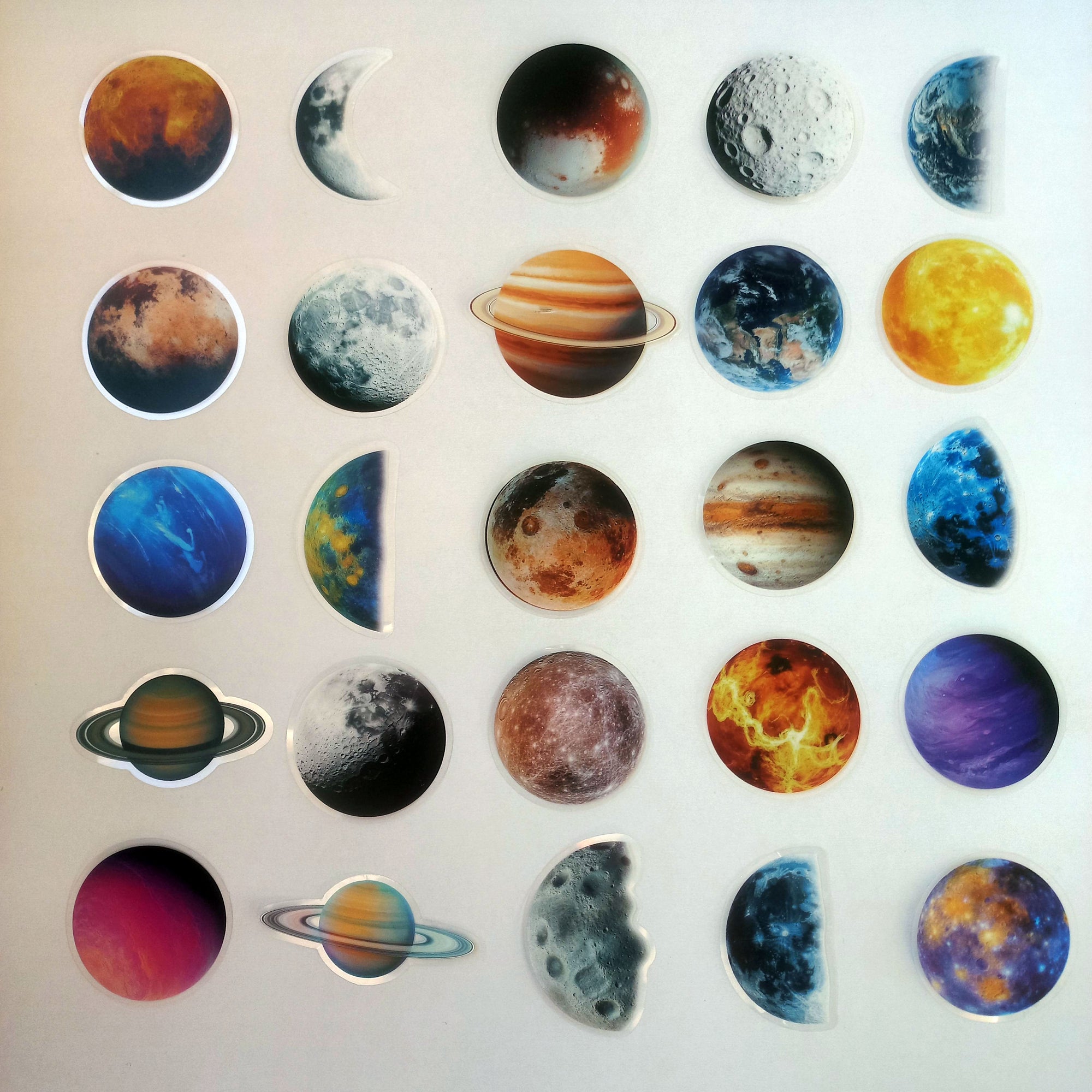 Set stickere transparente astronomie cu planete și lună