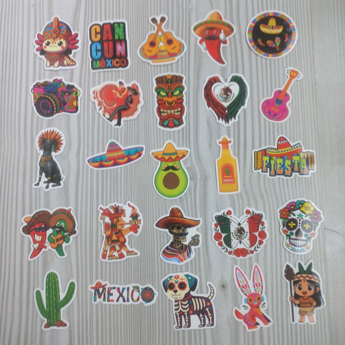 50 Stickere Mexic Premium – Set Stickere Colorate Viva Mexico Waterproof pentru Laptop, Telefon, Travel - StickerJoy