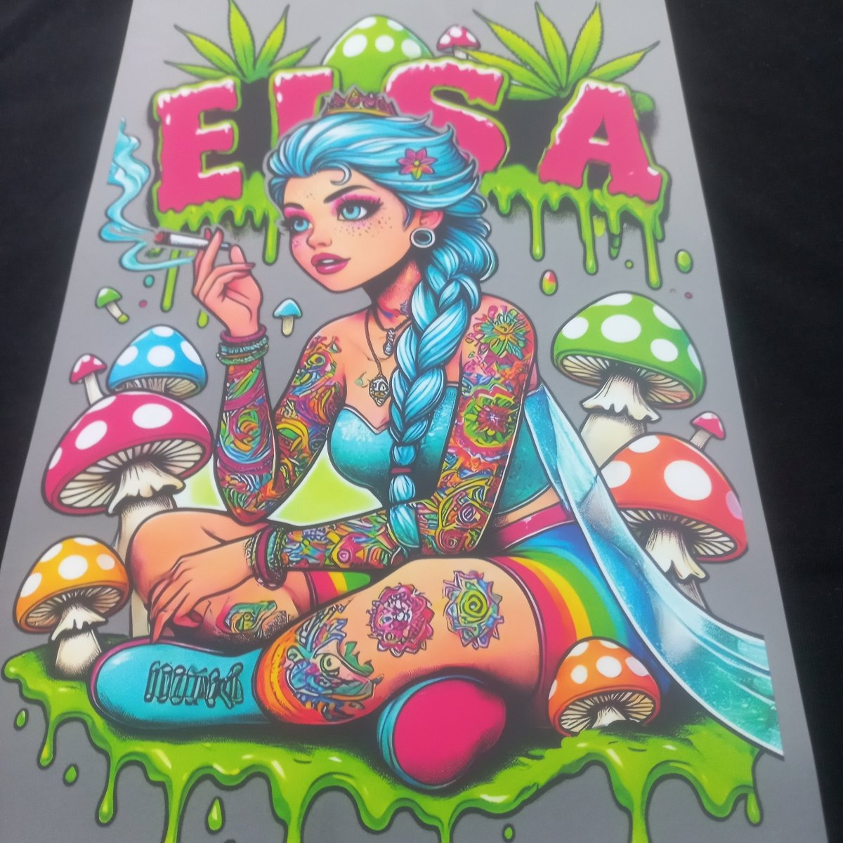 Sticker DTF Princess Rebel Neon – Transfer Termic Design Urban pentru Haine - StickerJoy