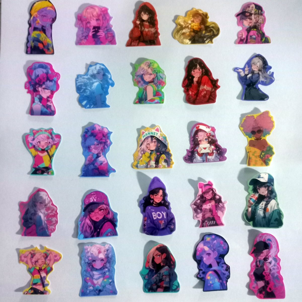 Pachet Stickere Anime Girls – 50 Stickere Personaje Anime Colorate - StickerJoy