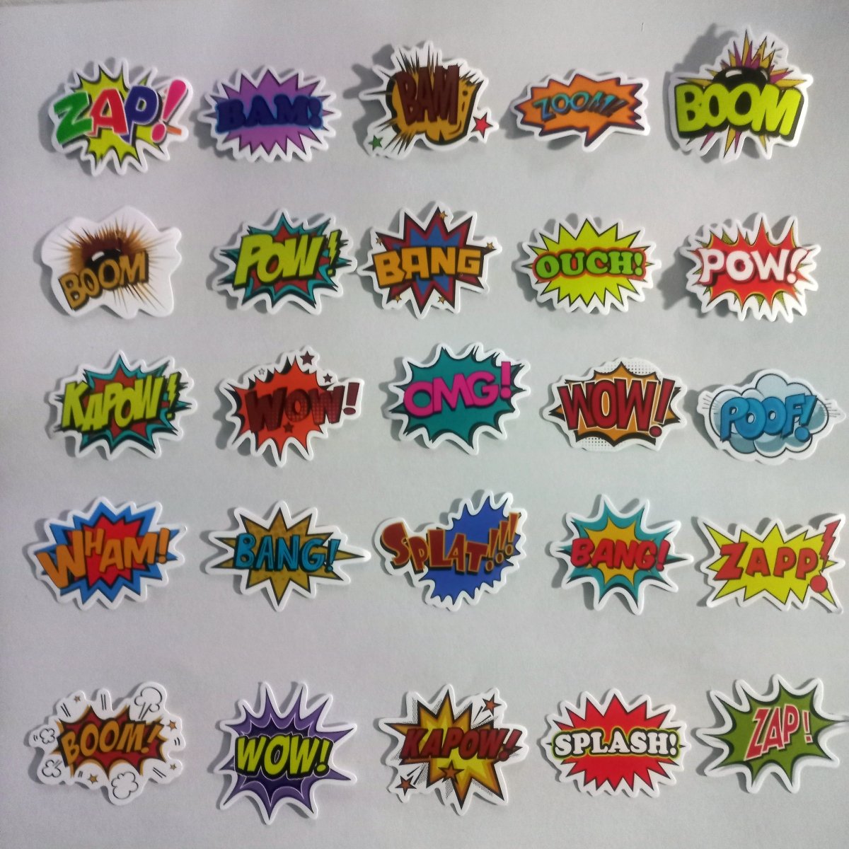 Pachet Stickere Comic POP – 50 Stickere Onomatopeice în Stil Benzi Desenate - StickerJoy