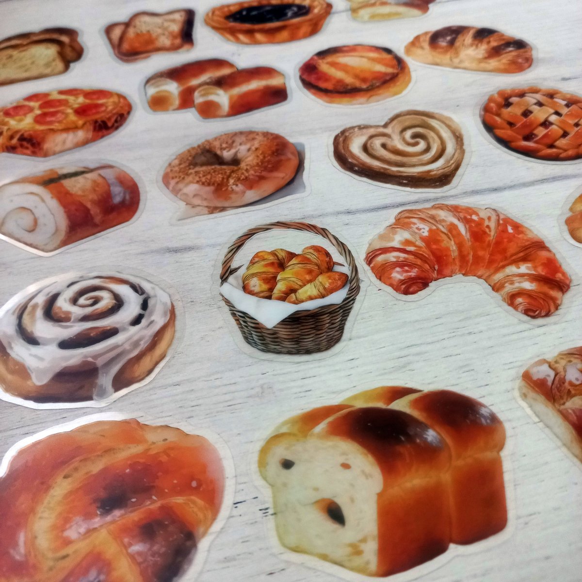 50 Stickere Patiserie – Croissante, Pâine, Deserturi | Stickere Mâncare Premium Waterproof - StickerJoy