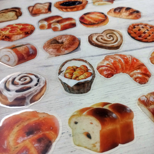50 Stickere Patiserie – Croissante, Pâine, Deserturi | Stickere Mâncare Premium Waterproof - StickerJoy