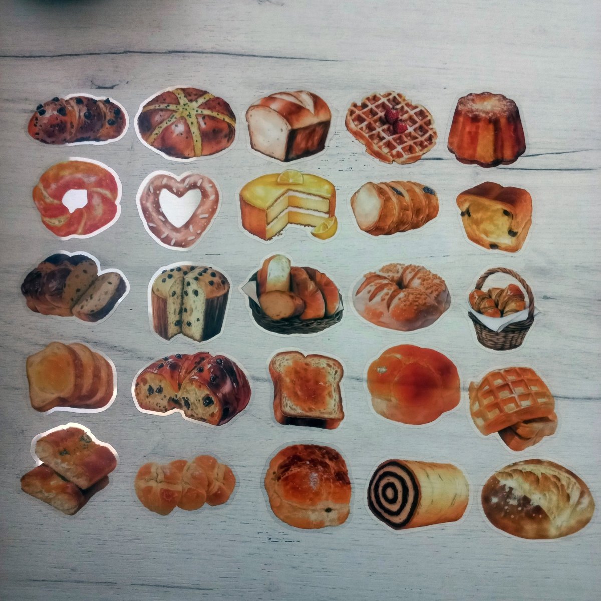 50 Stickere Patiserie – Croissante, Pâine, Deserturi | Stickere Mâncare Premium Waterproof - StickerJoy