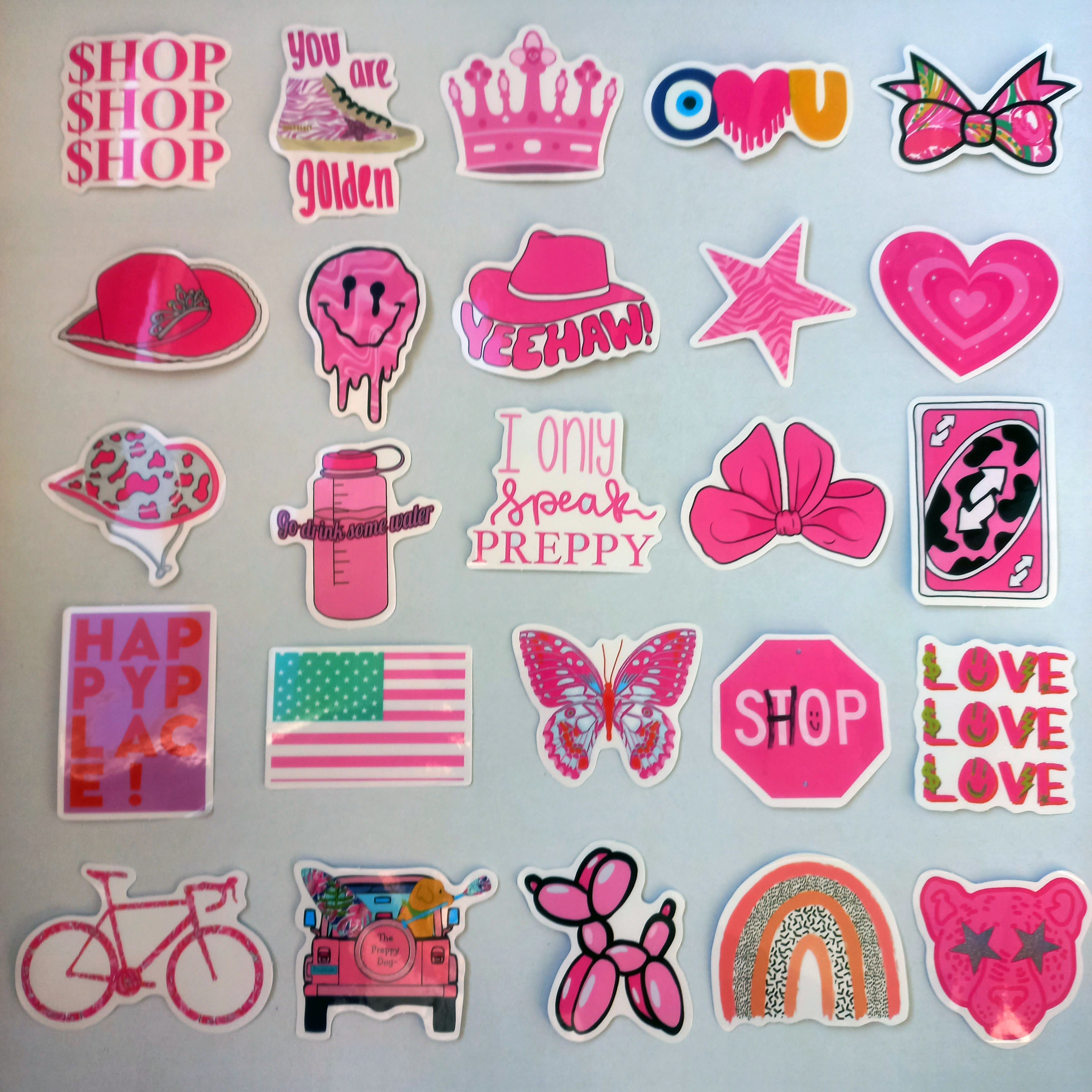 Pachet stickere girly roz – 50 bucăți