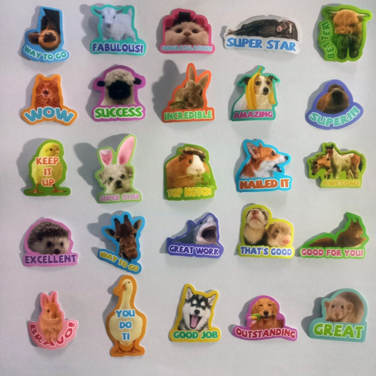 Pachet Stickere Încurajare cu Animale – 50 Stickere Motivaționale și Haioase - StickerJoy