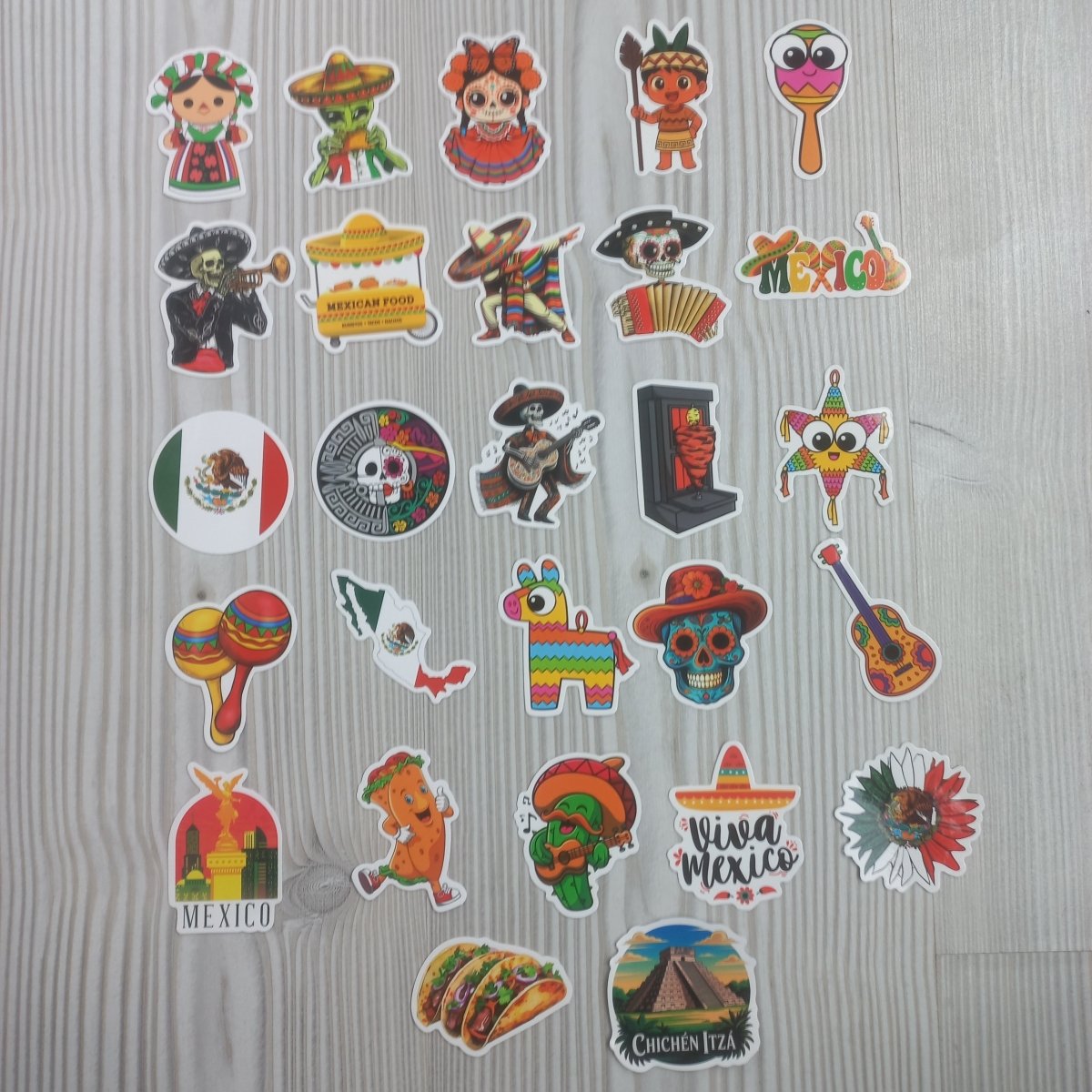50 Stickere Mexic Premium – Set Stickere Colorate Viva Mexico Waterproof pentru Laptop, Telefon, Travel - StickerJoy