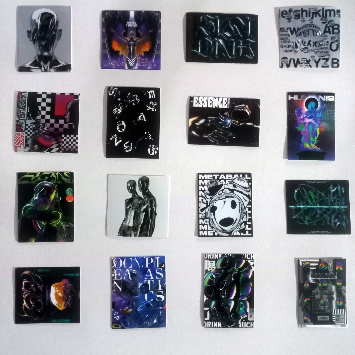 Pachet Stickere Psihedelice – 40 Stickere Abstracte Neon și Glitch Art - StickerJoy